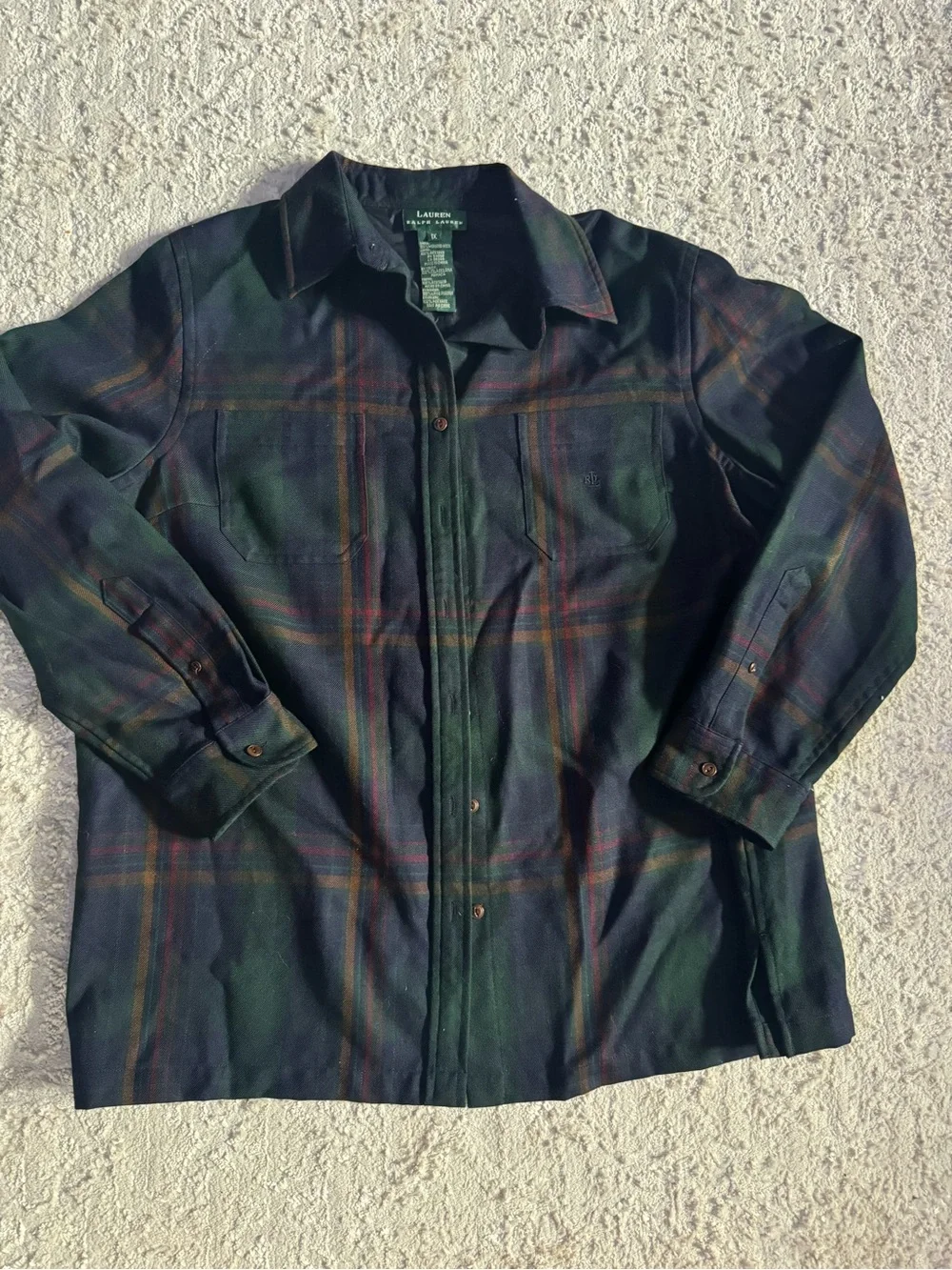 Ralph Lauren men’s xl Dark Green Plaid Shirt Jacket - Picture 1 of 4